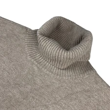 Saks Fifth Avenue Women's Turtleneck Faux Fur Sweater Beige • XL