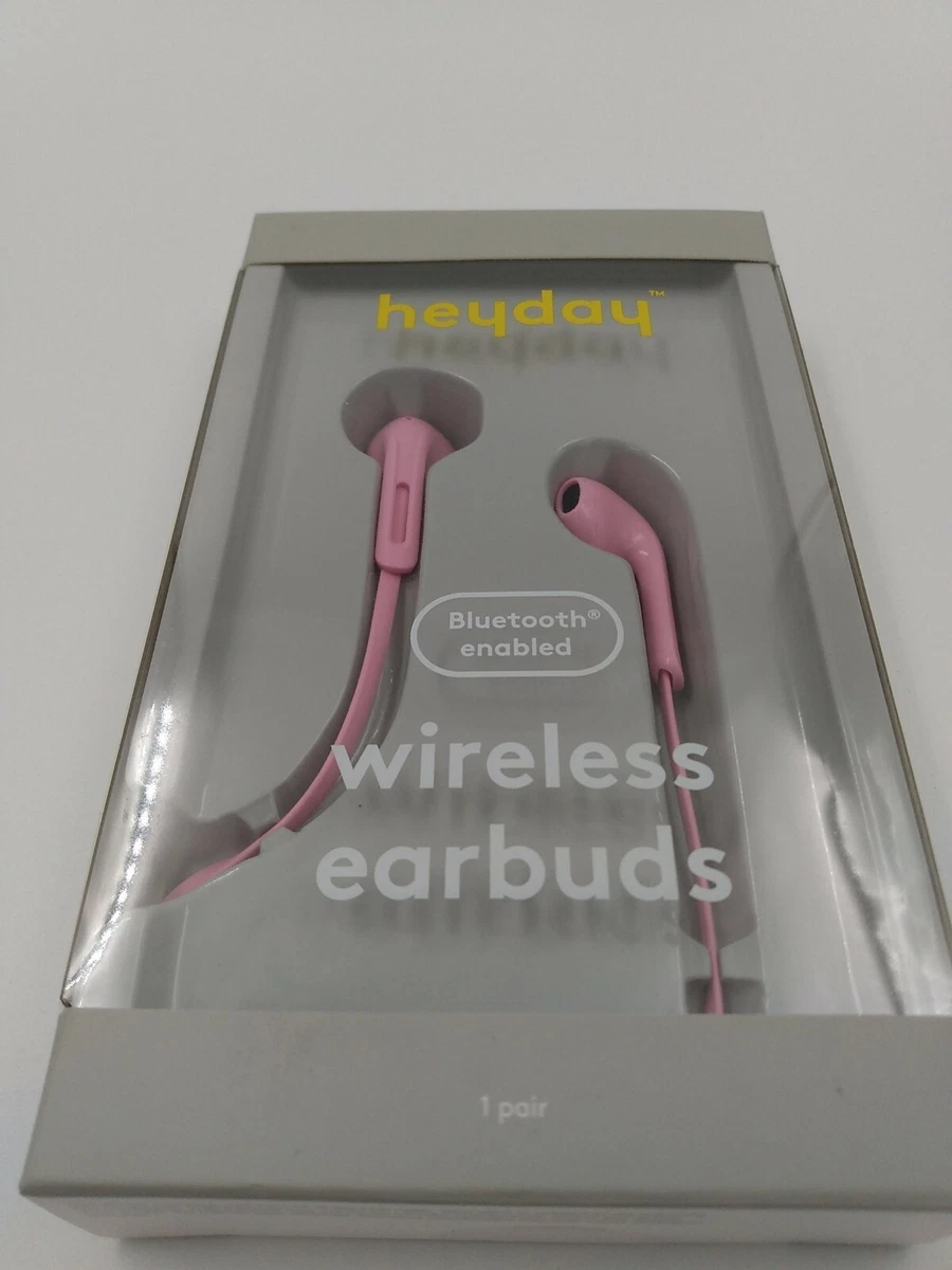 Heyday Wireless Bluetooth Flat TPE Earbuds Pink