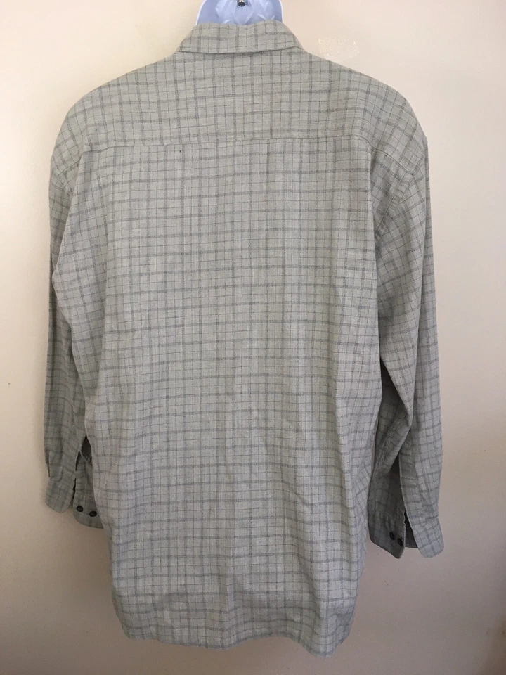 Burma Bibas Men's Button Down Long Sleeve Beige Check Shirt Size Large - Image 4 of 4