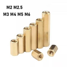 Distanciador de latón espaciador hexagonal M2,2.5,3,4,5,6 tuercas largas manguito