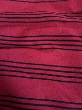 Tela a rayas Silkey Crepe Material rojo-negro 1 1/2 yardas 45" de ancho