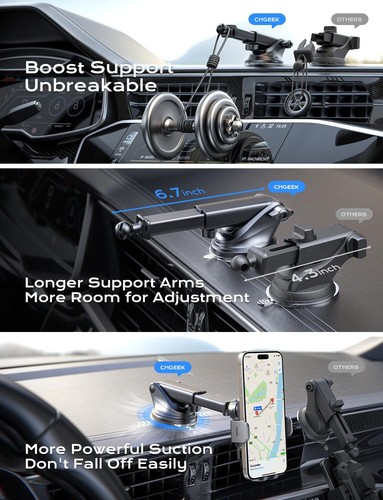 Chargeur Voiture Sans Fil, 15W Charge Rapide Serrage Auto Chargeur Voiture - BOITE ABÎMÉE - Photo 8 sur 11