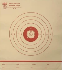 (100 PACK) Official IBS 600 Yard BR Target Printed in Red, 21" x24" Tagboard
