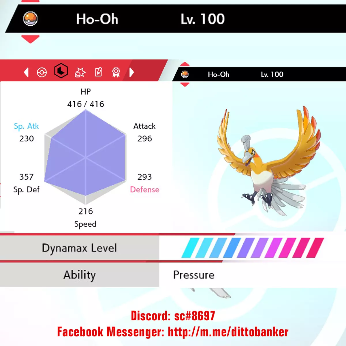 ✨ SHINY ✨ HO-OH LEVEL 1 6IV Pokemon Brilliant Diamond Shining Pearl FAST  TRADE