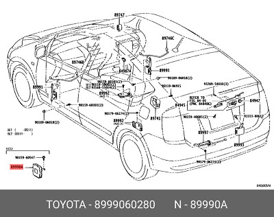 Genuine OE computer assy, smart key, 8999060280 for TOYOTA 89990-60280