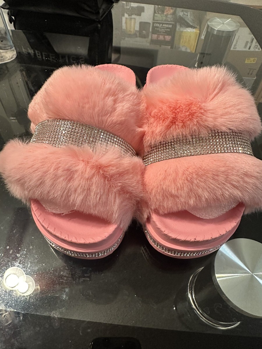 Outfit Pink Fuzzy Slides Furry Slides Fur Slippers Outfit Pink Ugg