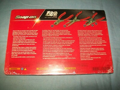 New Snap-on™ 100th Anniversary 3Pc Pliers Plier Set New Snap-on™ 100th Anniversary 3Pc Pliers Plier Set