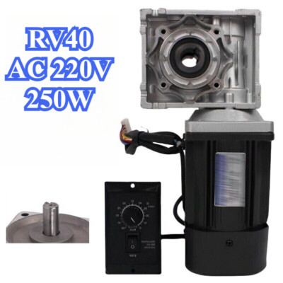 RV40 250W New Worm Gear Reducer Gearbox AC 220V Electric Gear Motor Gearmotors