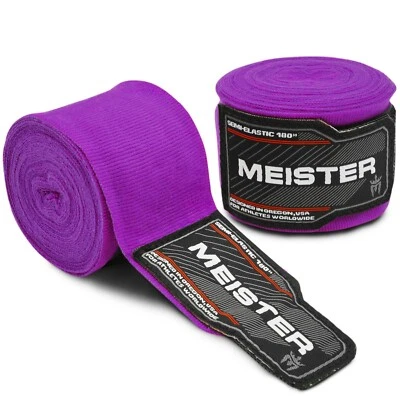 MEISTER PURPLE 180" SEMI-ELASTIC HAND WRAPS - MMA Mexican Boxing Gloves Women