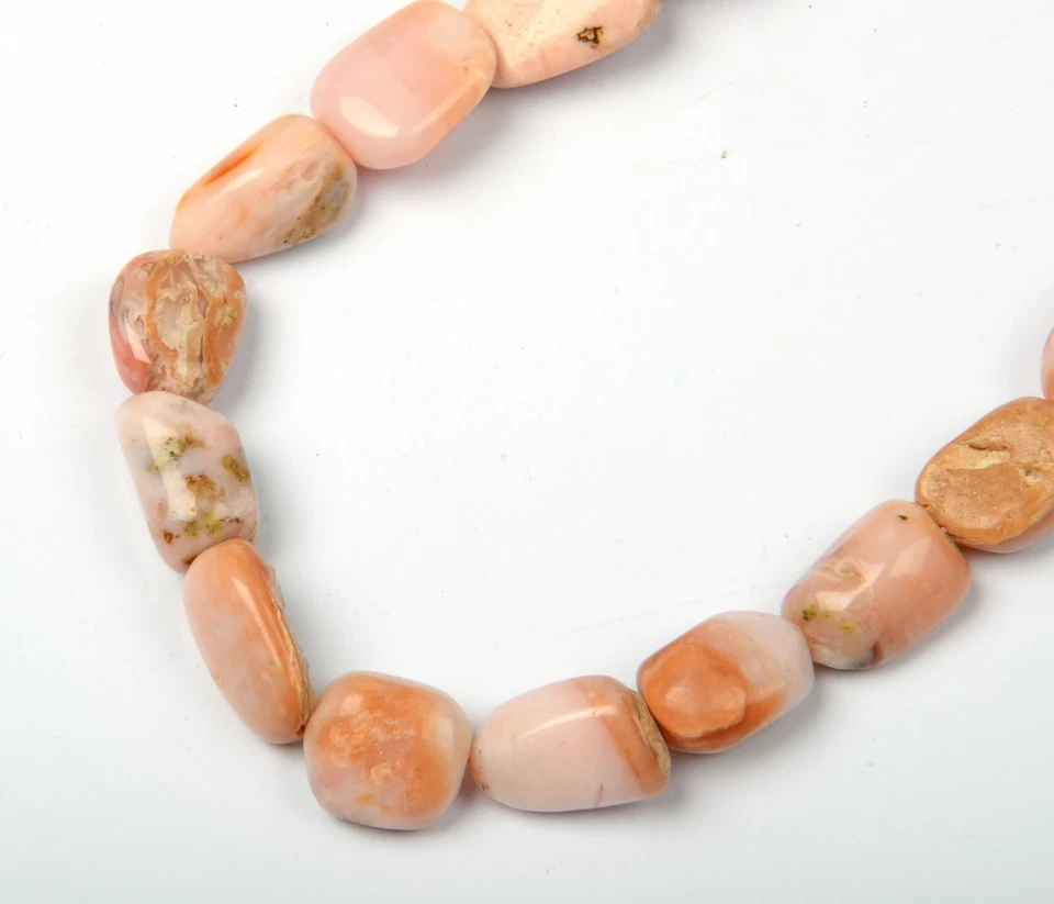 Natural Pink Opal Beads Smooth Nugget Beads 11 Inch Strand 11x14-12x20 MM Beads - Image 3 of 4