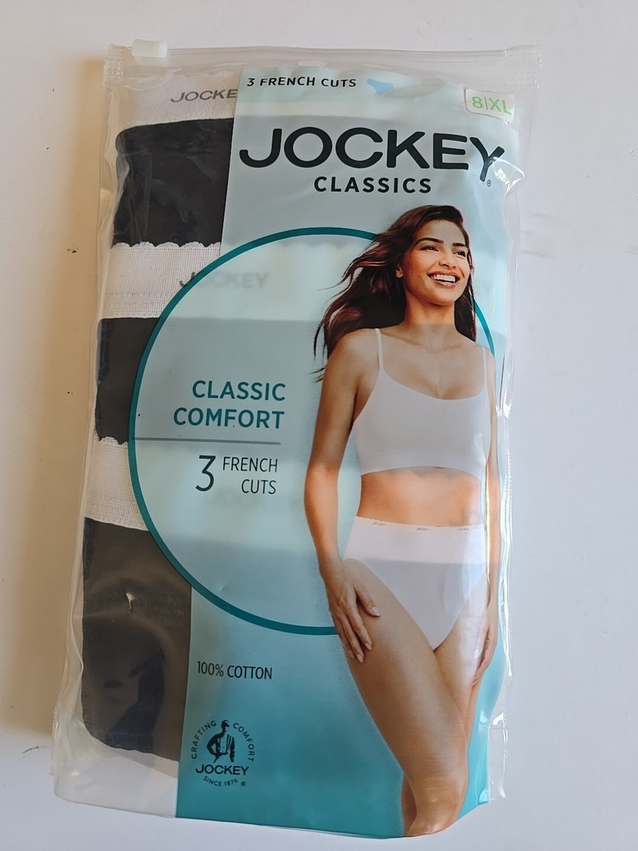 Women's 8/XL Jockey 3-Pack French Cut Classic Comfort Cotton