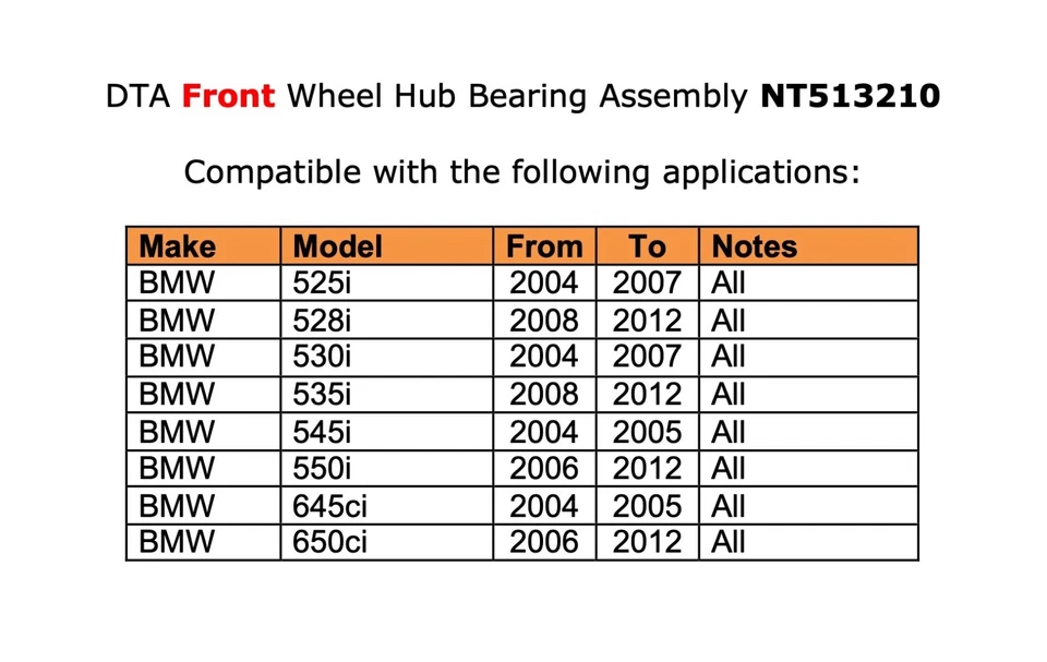 Conjunto de 2 cojinetes de cubo de rueda delantera aptos para 525i 528i 530i 535i 545i 550i 645Ci 650i Foto 2 de 4