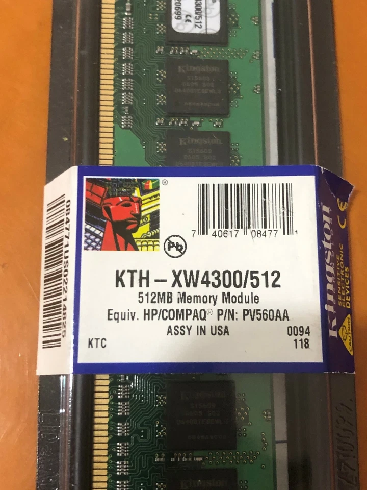 Kingston KTH-XW4300/512 512MB Module Equiv. HP/COMPAQ P/N: 396520-001 Memory RAM - Image 2 of 4