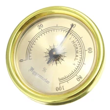 HUMIDITY Monitor rOund HYGROMETER Measure Percentage Moisture Gauge % HUMIDOR