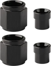 2PCS 8AN Female To 1/2 " Tube Nut & Sleeve 37 Degree Aluminum Black Hardline