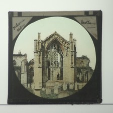 MAGIC LANTERN SLIDE MELROSE ABBEY SCOTLAND