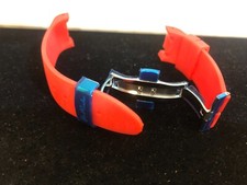 24mm red rubber band,steel buckle lock ,fits joe rodeo master watch