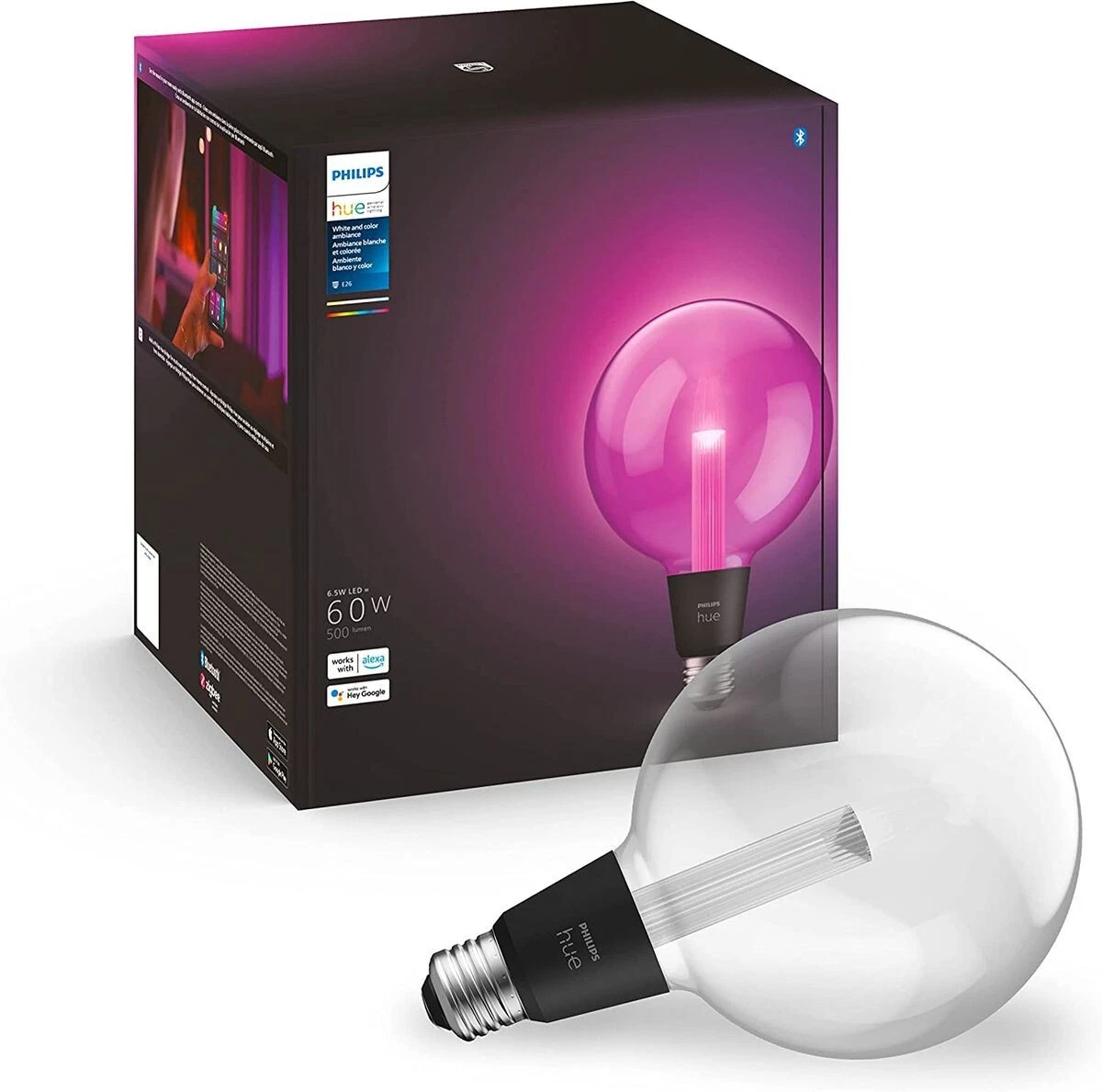 Philips Hue White Colour Ambiance Lightguide Globe 500 lm up to