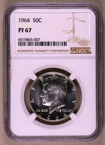 1964 Silver Kennedy Half Dollar NGC PF67 ***RARE ORIGINAL COIN***