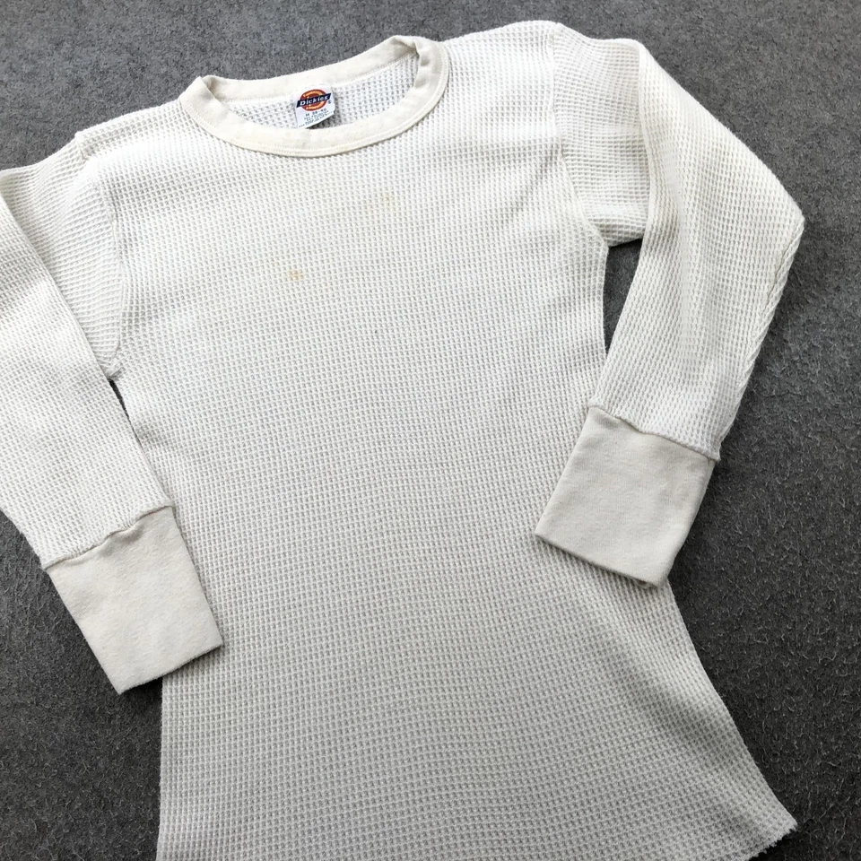 Camisa Térmica Dickies De Colección Para Hombre Mediana Blanca Tejida Waffle Manga Larga Hecha en EE. UU. Foto 3 de 4