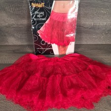 Spirit Halloween Deluxe Red Petticoat Skirt Adult Costume One Size Fits Most