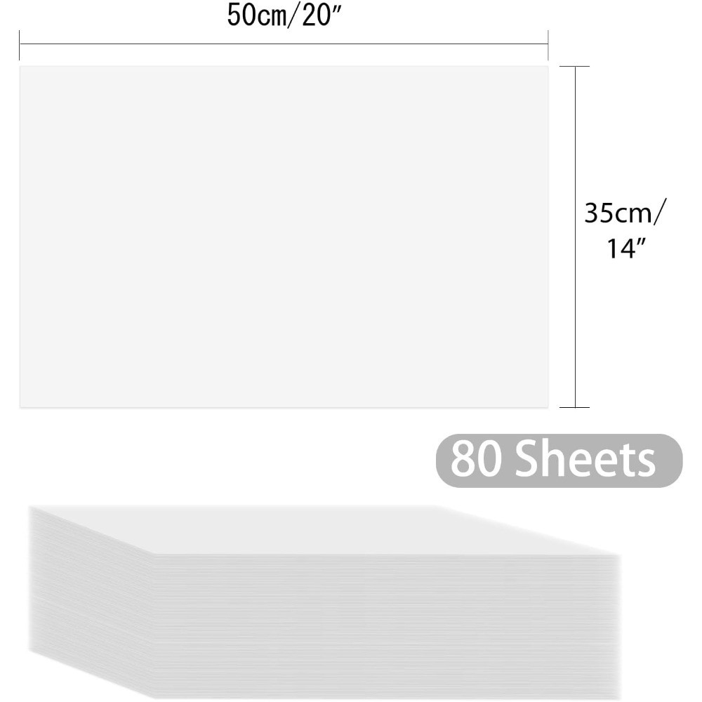 White Tissue Paper 80 Sheets 14x20 Inch Bulk Gift Wrap for Bags Christmas