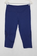 Victoria Secret Sport Sz M 27x17 Mid Rise Blue Crop Leggings Mesh Insert