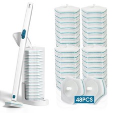 Disposable Toilet Brush with 48 PCS Refills, Disposables Toilets Cleaning Sys...