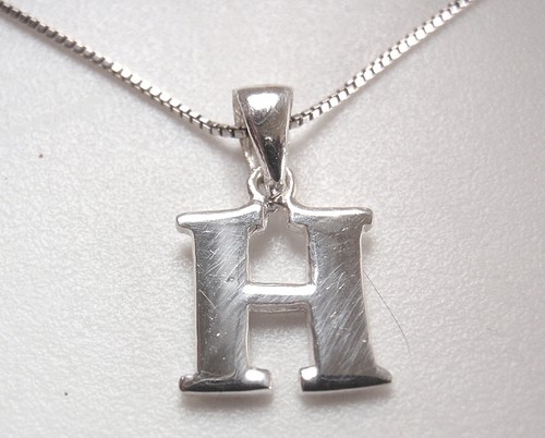 The Letter "H" 925 Sterling Silver Necklace h Initial - Picture 1 of 5