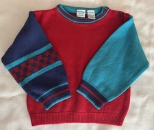 Vintage Sesame Street Babies Color Block Sweater Toddler Size 24 Months