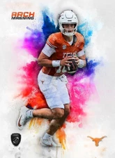 Arch Manning #3 Art Card Limited #ed/100 John Rudolph Signed SP Limited Texas