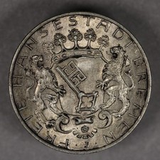 1904 J Bremen Germany Silver 2 Mark