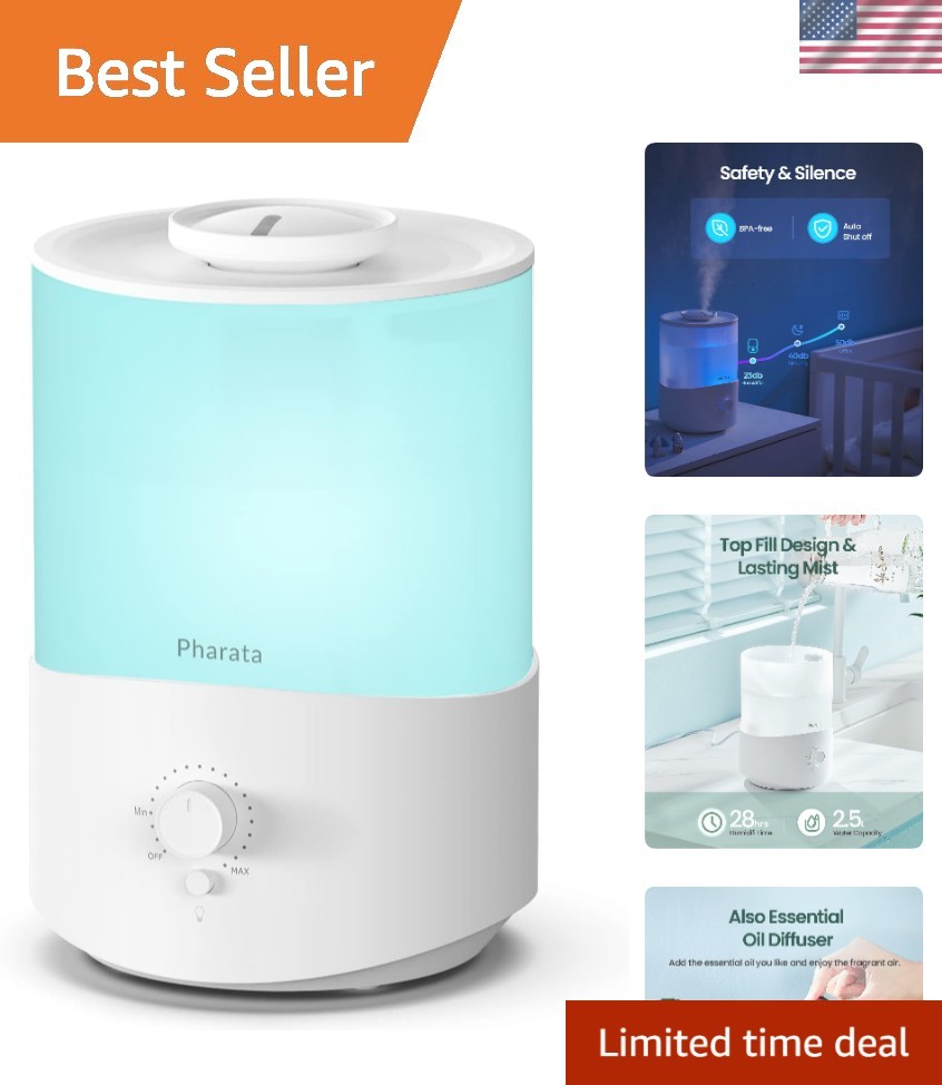 & Essential Oil Diffuser: 300 Sq Ft Coverage, Auto Shut-off