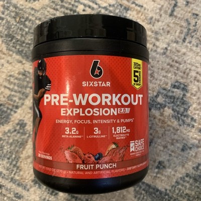 SIXSTAR, Pre-Workout Explosion 2.0, Fruit Punch, 9.52 oz (270 g) (4/2027)