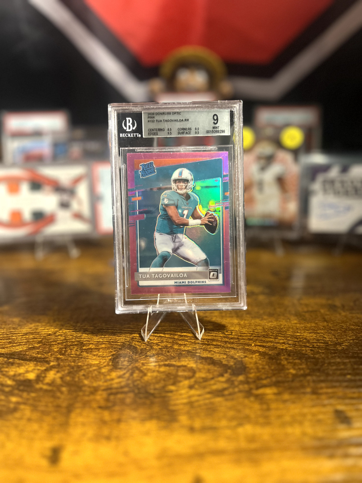 Tua Tagovailoa 2020 Donruss Optic Pink Rated Rookie #152 BGS 9 Mint RC Dolphins