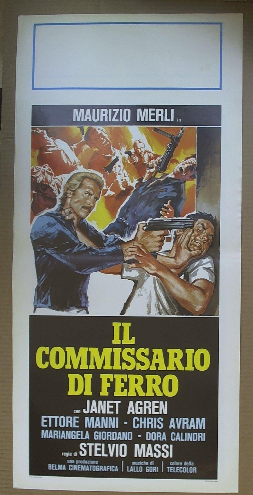 Locandina originale film Il commissario di ferro (1978) - Regia di Stelvio Massi