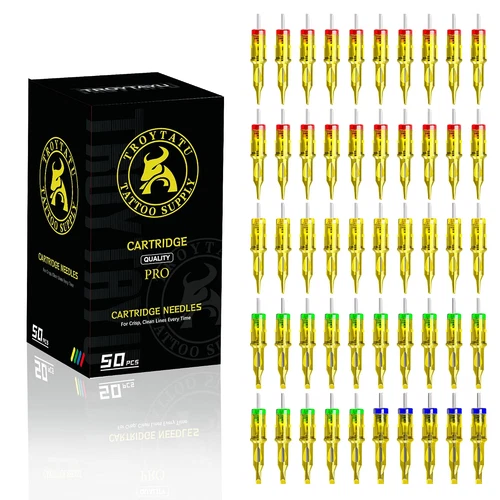 50 Pack Assorted Tattoo Cartridge Needles – #12 Mixed Sizes (5RL, 7RL, 9RL, 11RL - product listing photo