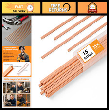 15pcs Silver Brazing Rods 15 Phos Copper Alloy Welding 0.050"x1/8"x10" HVAC, In
