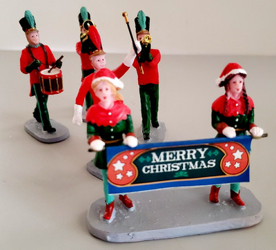 Lemax Merry Christmas Marching Band 5 pc #9043676  Missing Bass Drum