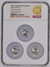 1946 PDS 10c Silver Roosevelt Dime Set - NGC MS 65 FT - Three Coin Holder!!