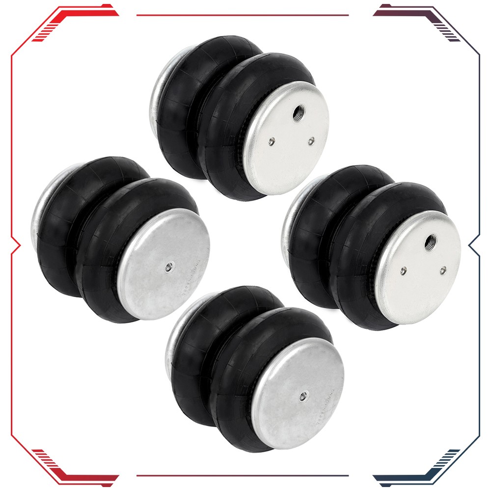 4PCS Air Suspension Spring Air Bags Heavy Duty 2600 LBS For 3/8" 1/2" NPT Port
