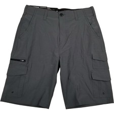 Iron Co Grey sz 32 Men's Flex Waistband Stretch Hybrid Multi Pocket Cargo Short