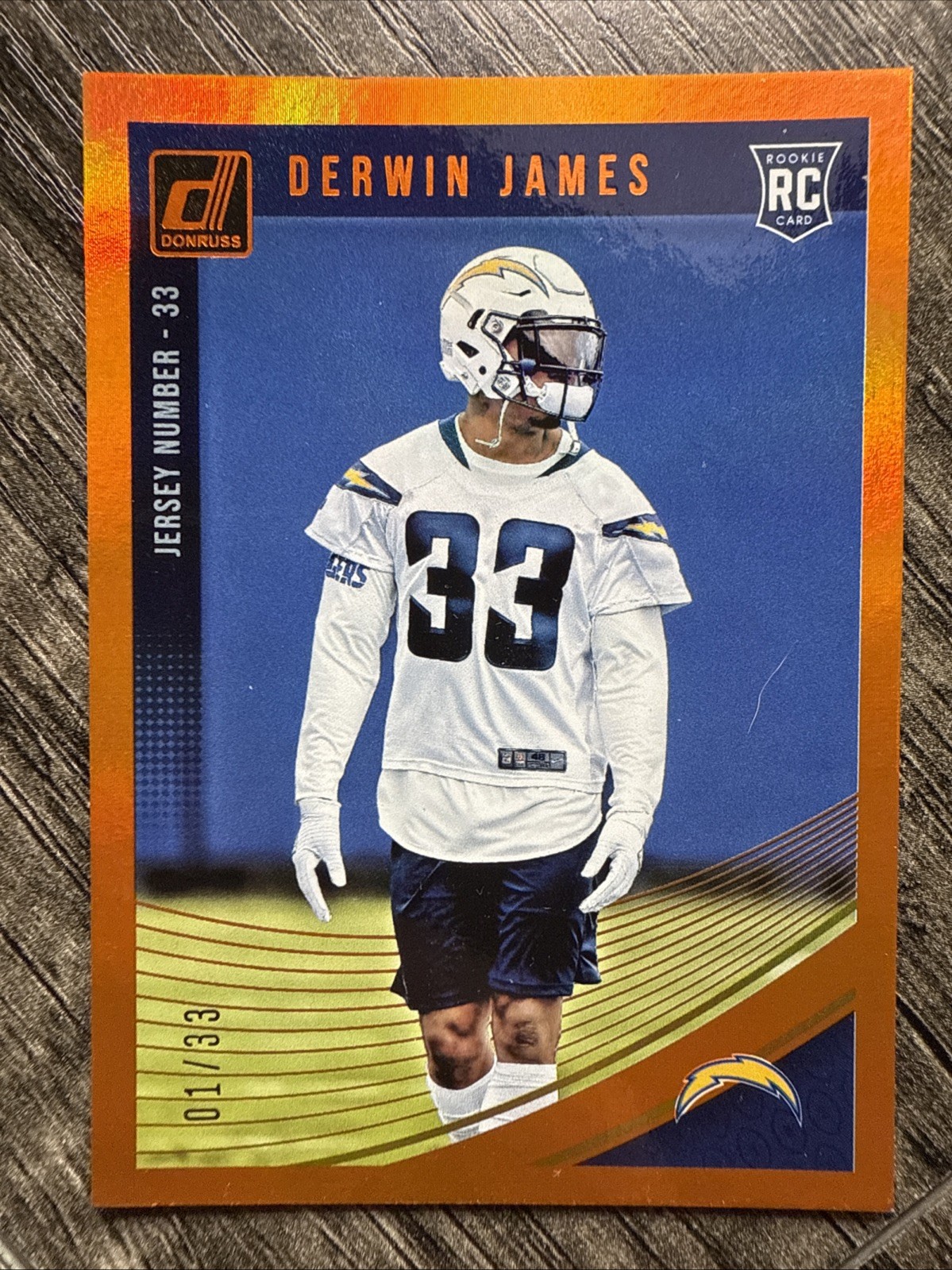Derwin James Jr 2018 Panini Donruss Jersey Number Parallel /33 Chargers