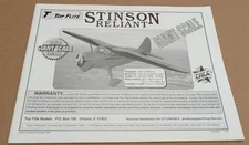 Top Flite Stinson Reliant Giant Scale Manual Build Instructions Hobbico STNG03