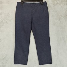 Tommy Hilfiger Waverly Slim Stretch Capri Pants Womens 6 Printed Navy Mid Rise