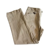 Talbots pants Signature straight leg tan pants zipper pockets on front Sz 8P