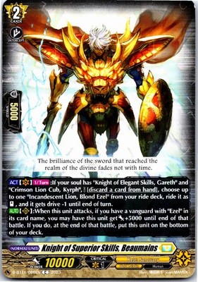 KNIGHT OF SUPERIOR SKILLS, BEAUMAINS D-BT11/086EN C CARDFIGHT!! VANGUARD MP