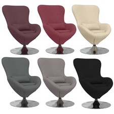 Eiersessel Loungesessel Sessel mit Kissen Polstersessel Stoff Drehbar Barstuhl