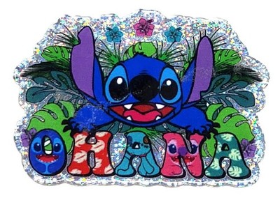 5 Pc - Stitch Ohana Faces - Acrylic Flatback Charms - For Badge Reels DIY Crafts