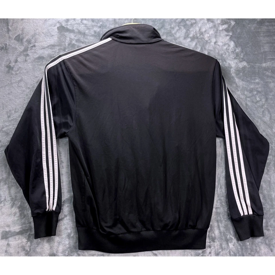 Chaqueta de Pista Adidas Originales Negra Blanca 3 Rayas Logo Trifolio L De Colección Foto 2 de 4